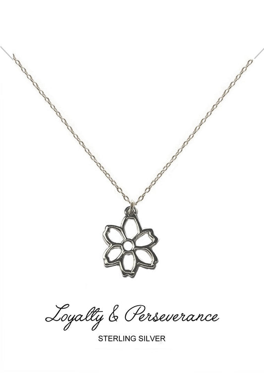 Devotion Pendant - Silver Carnation