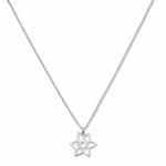 A Daffodil March Flower Pendant Necklace by Skōsh Jewelry, featuring an open cutout daffodil flower pendant on a fine sterling silver chain, displayed against a white background.