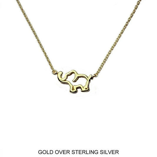 Elephant Necklace in Gold Over Sterling Silver