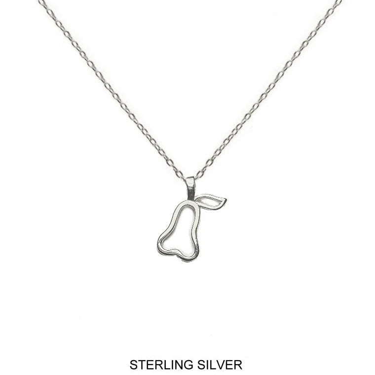 Pear Cut Out Necklace in  Sterling Silver