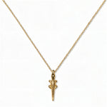 A See You Later Alligator Pendant Necklace by Skōsh Jewelry, featuring a slim alligator pendant hanging vertically on a fine gold chain, displayed against a white background.