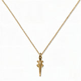 A See You Later Alligator Pendant Necklace by Skōsh Jewelry, featuring a slim alligator pendant hanging vertically on a fine gold chain, displayed against a white background.