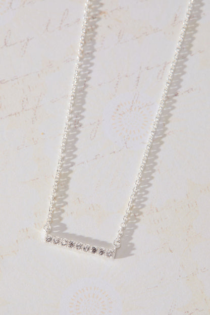 Luminous - Silver Short Bar Necklace
