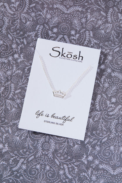 Silver Crown Necklace