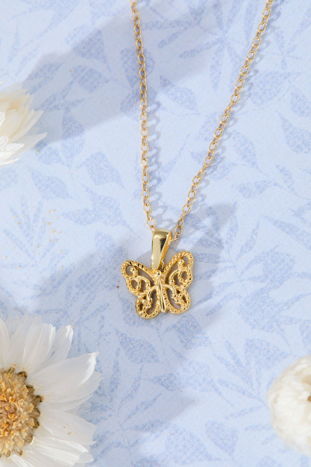 Filigree Butterfly Pendant - Gold