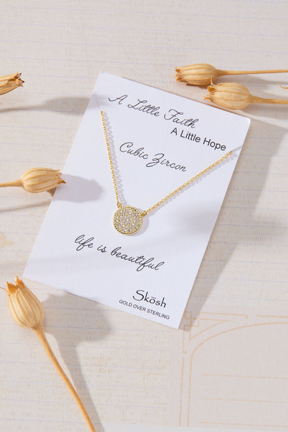 Purelight - Gold Pave Disc Necklace